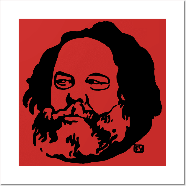 Mikhail Bakunin Silhouette - Felix Vallotton, Anarchist, Socialist, Leftist Wall Art by SpaceDogLaika